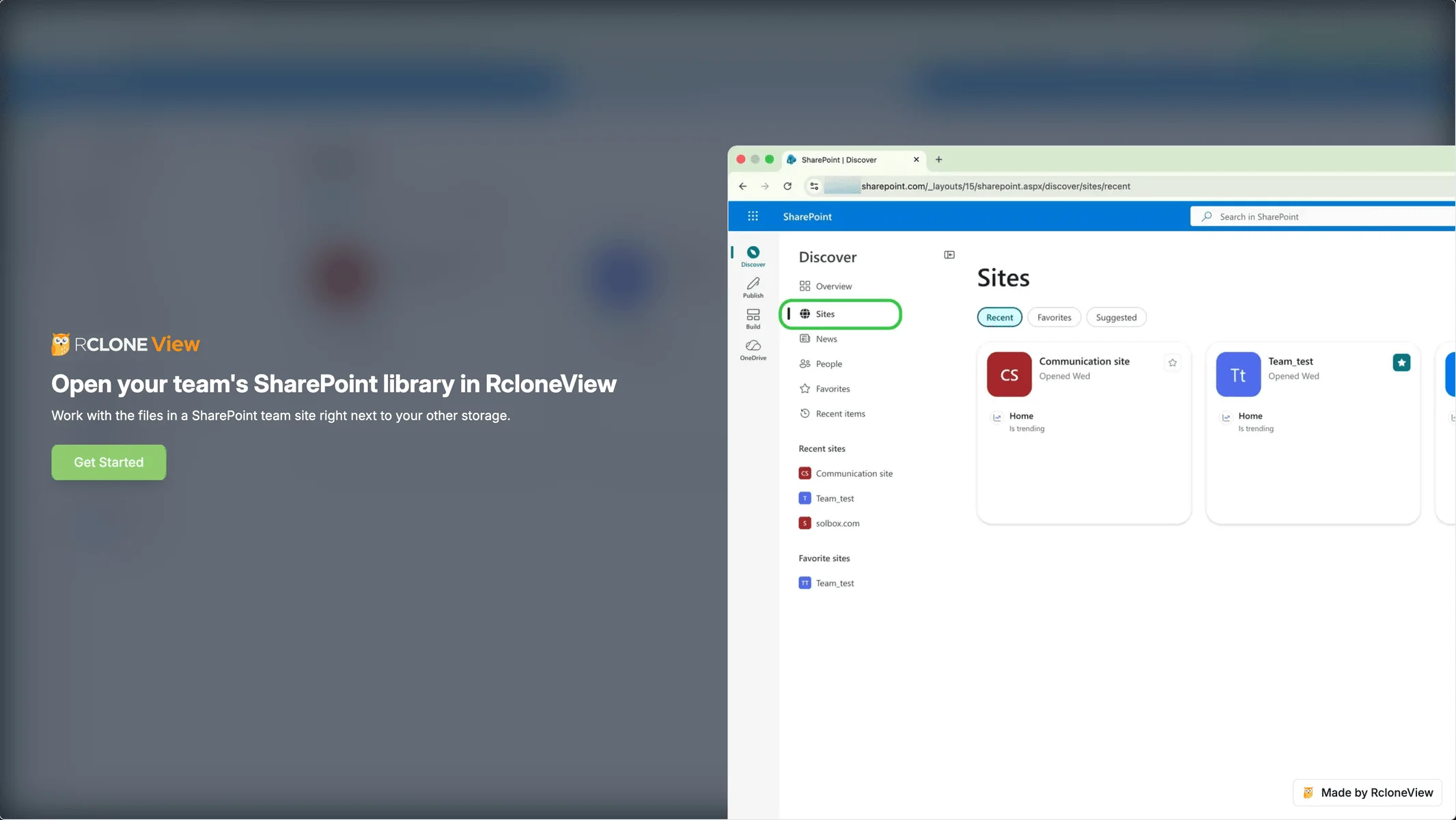 Die SharePoint-Bibliothek Ihres Teams in RcloneView öffnen