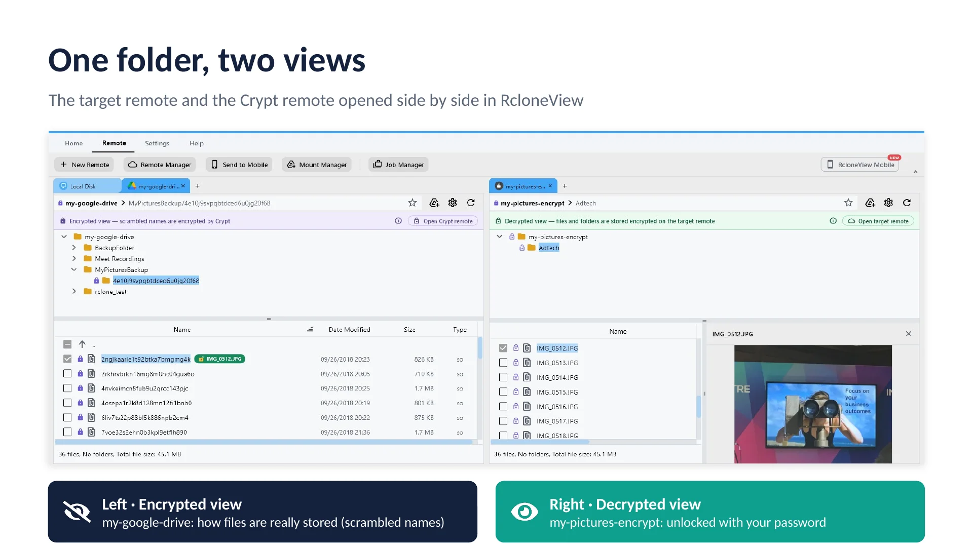 Schritt 5: So sieht das in RcloneView aus.