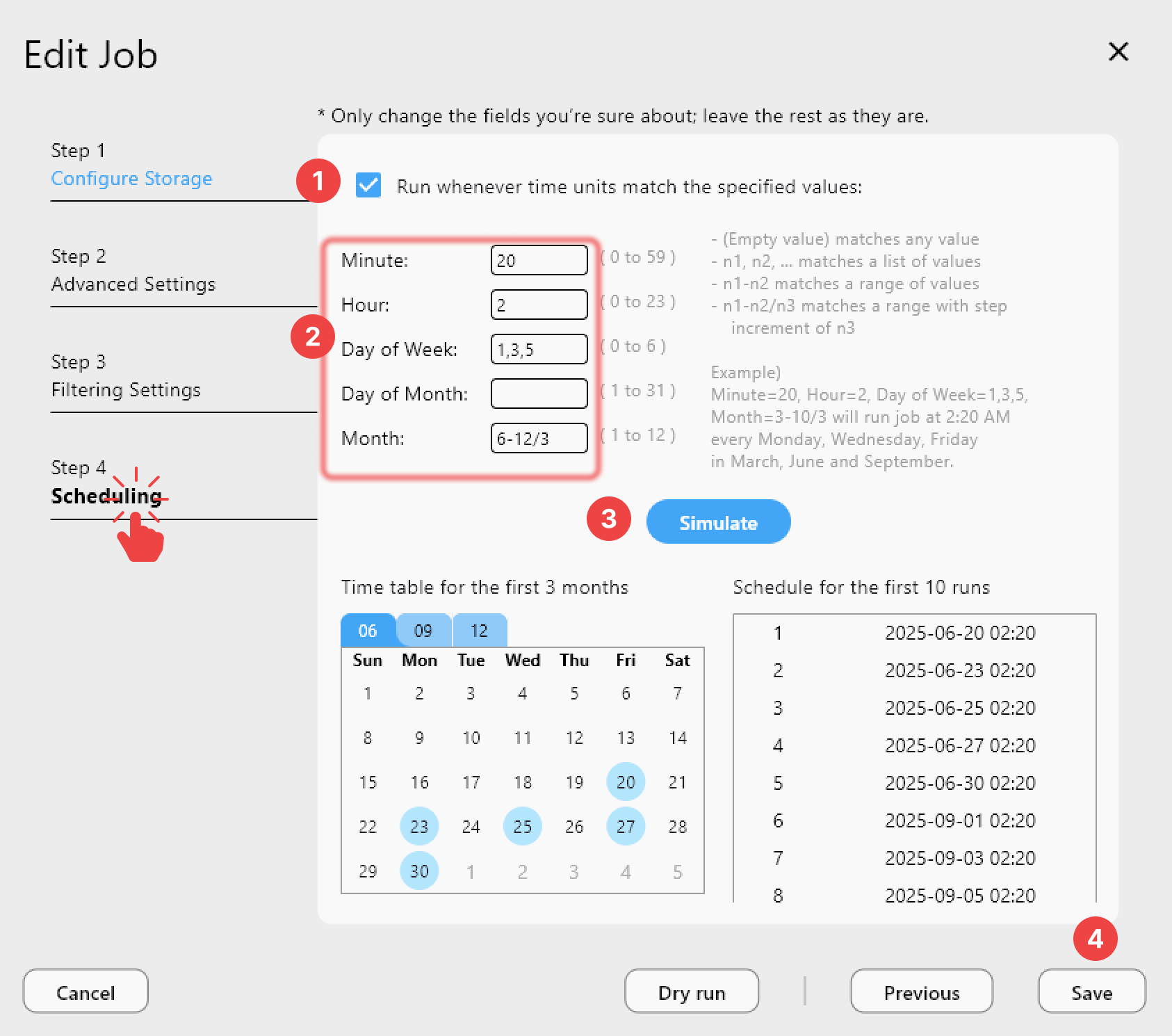 Job scheduling interface