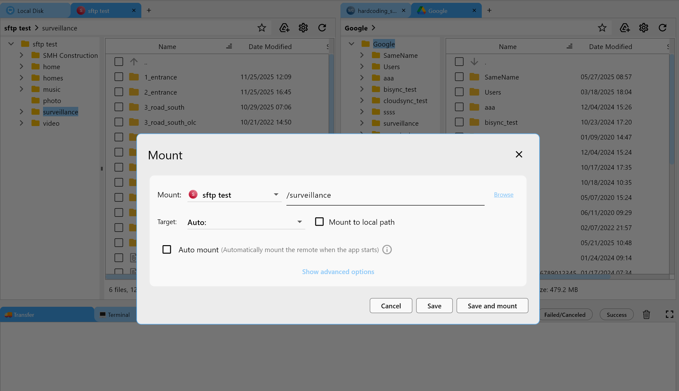 Mount SFTP/SMB from RcloneView Explorer