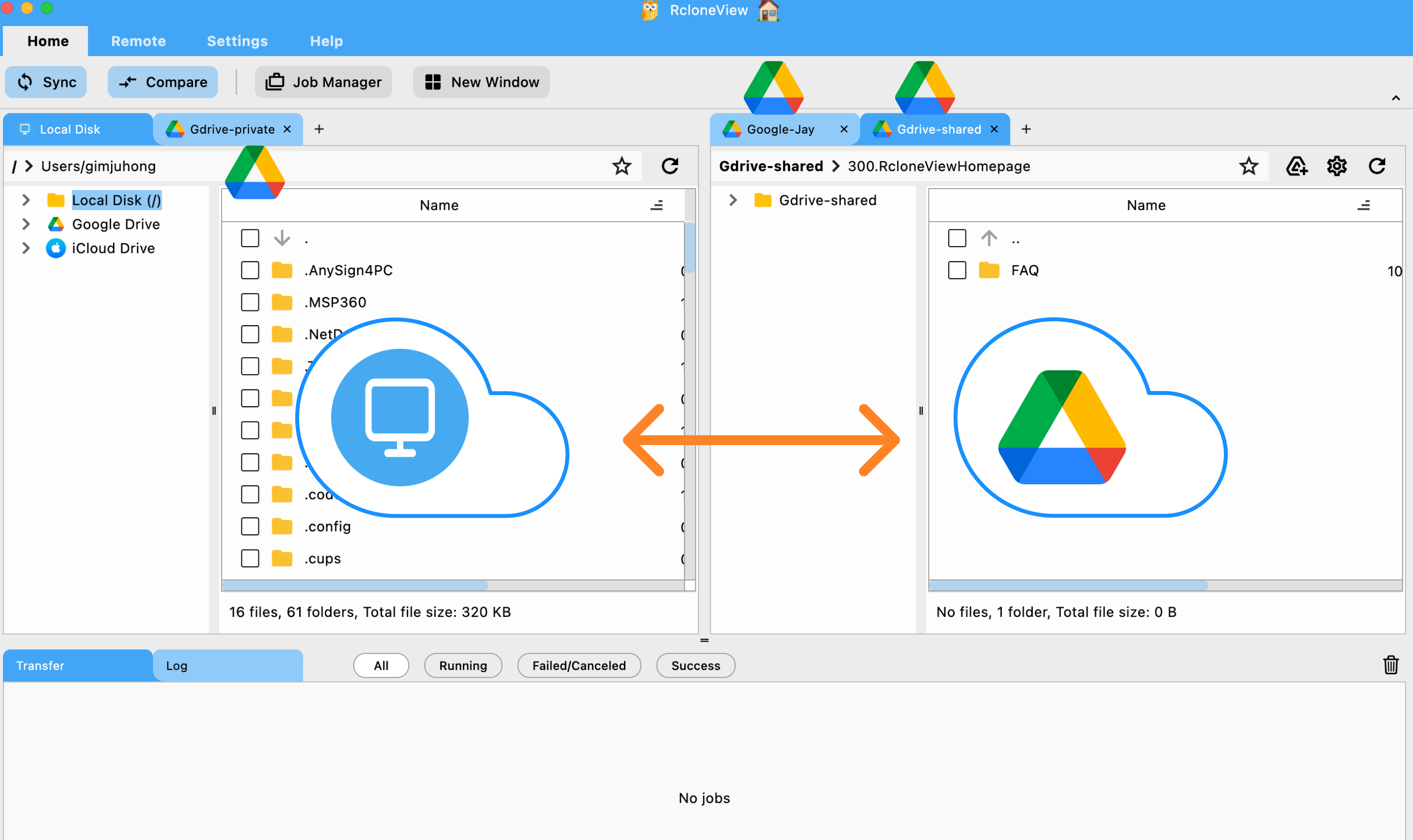 open multiple google drive remotes