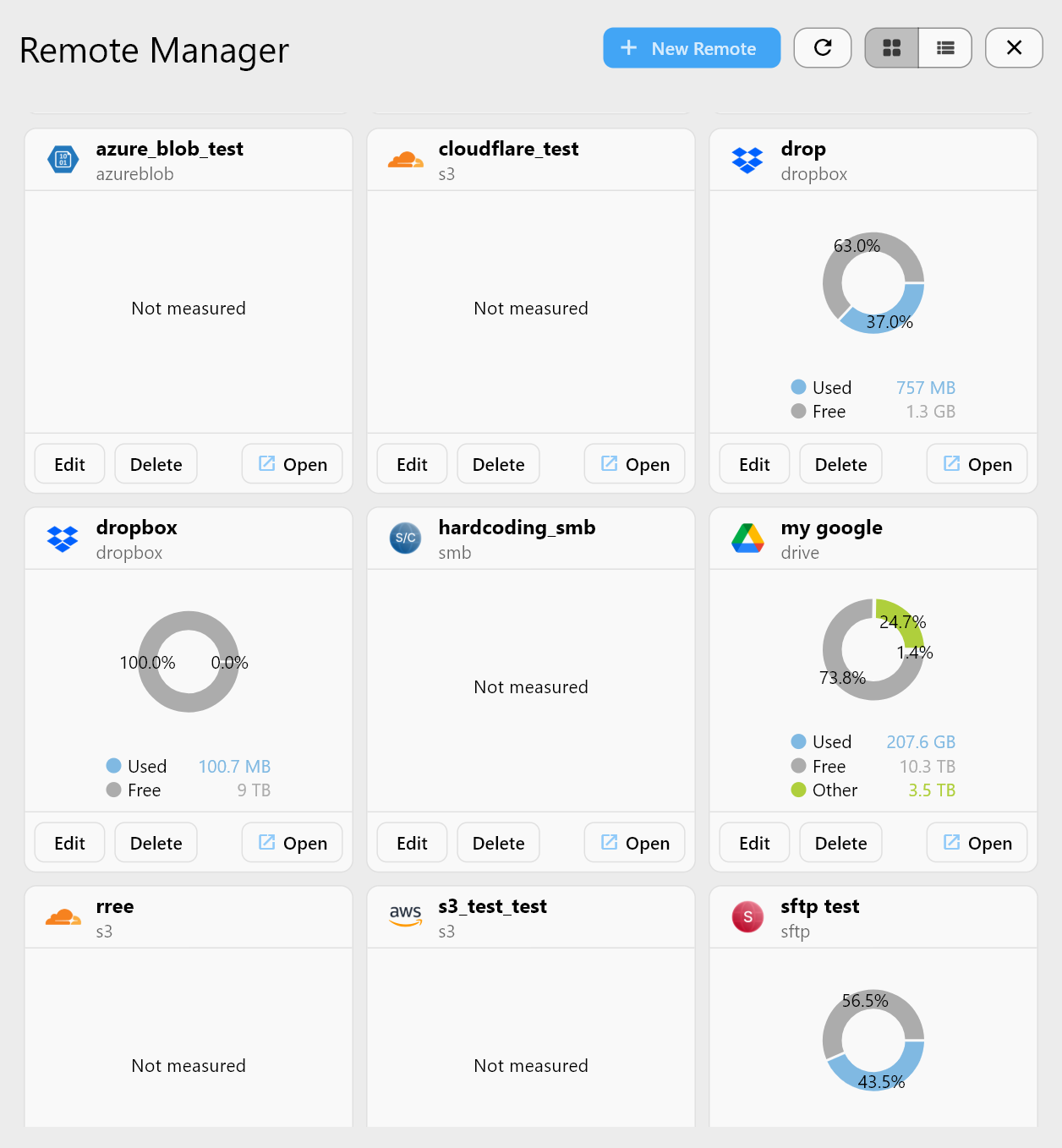 Open multiple clouds side-by-side in RcloneView