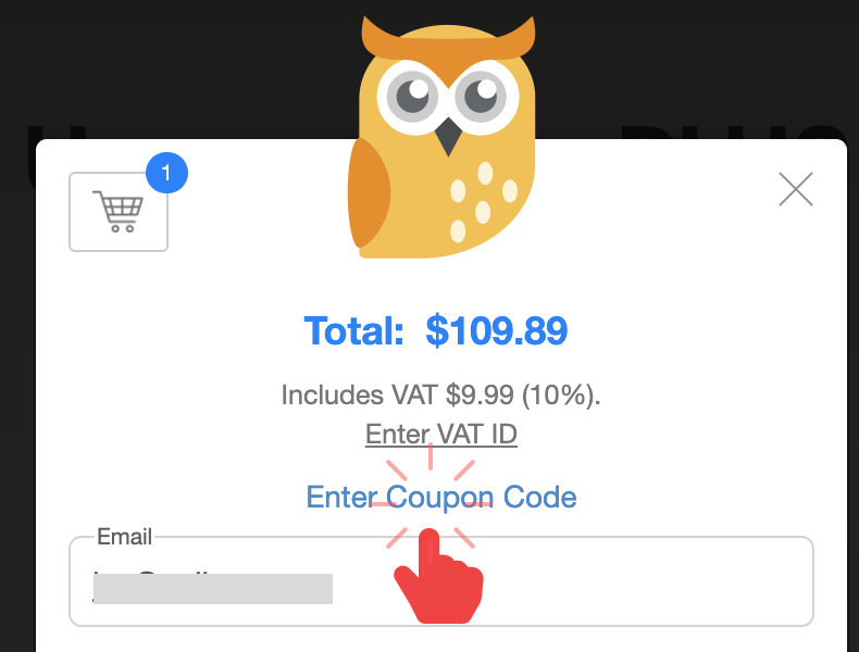 click enter coupon code