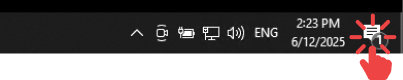 click windows alarm notification
