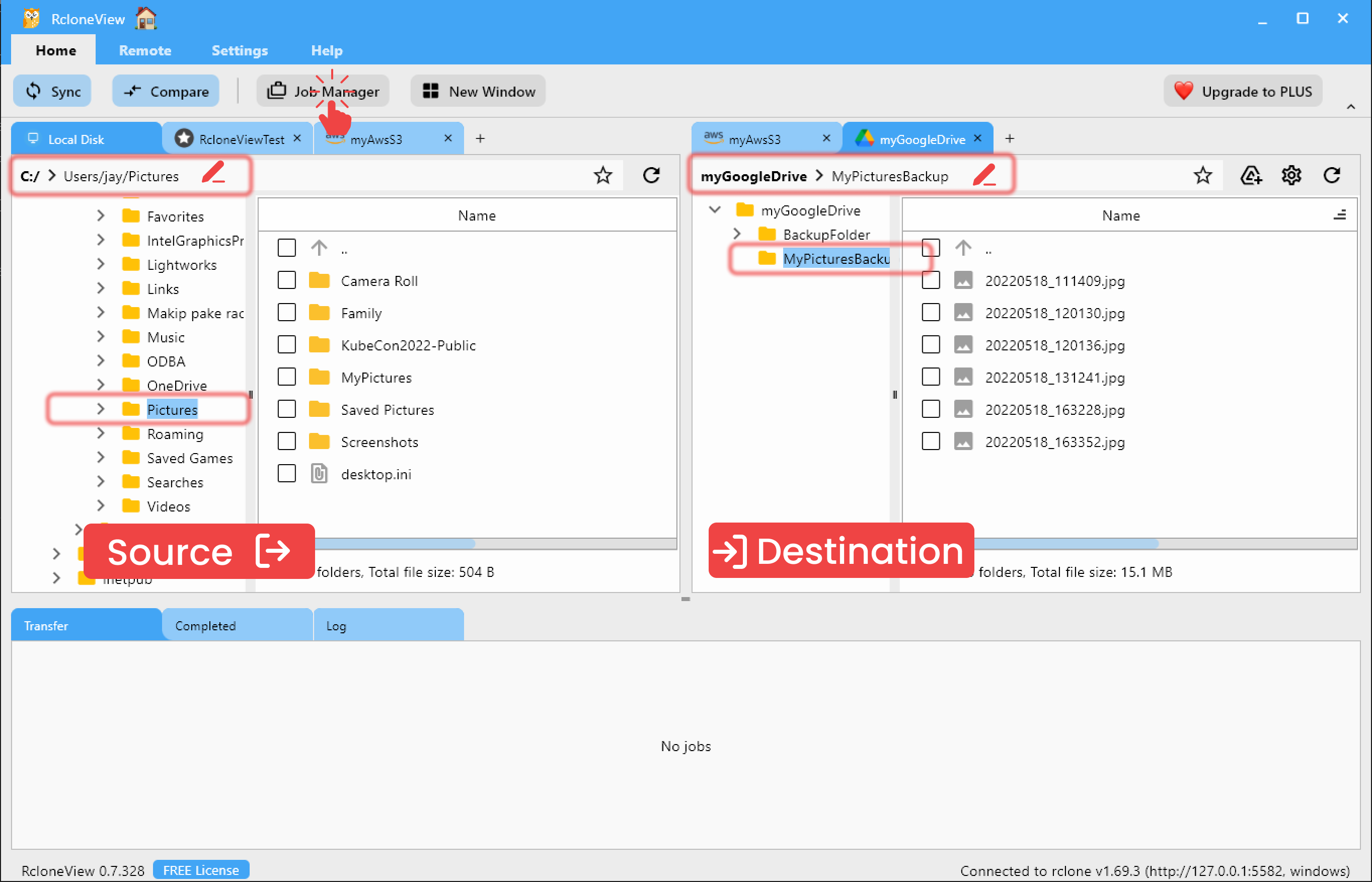 create job using job manager