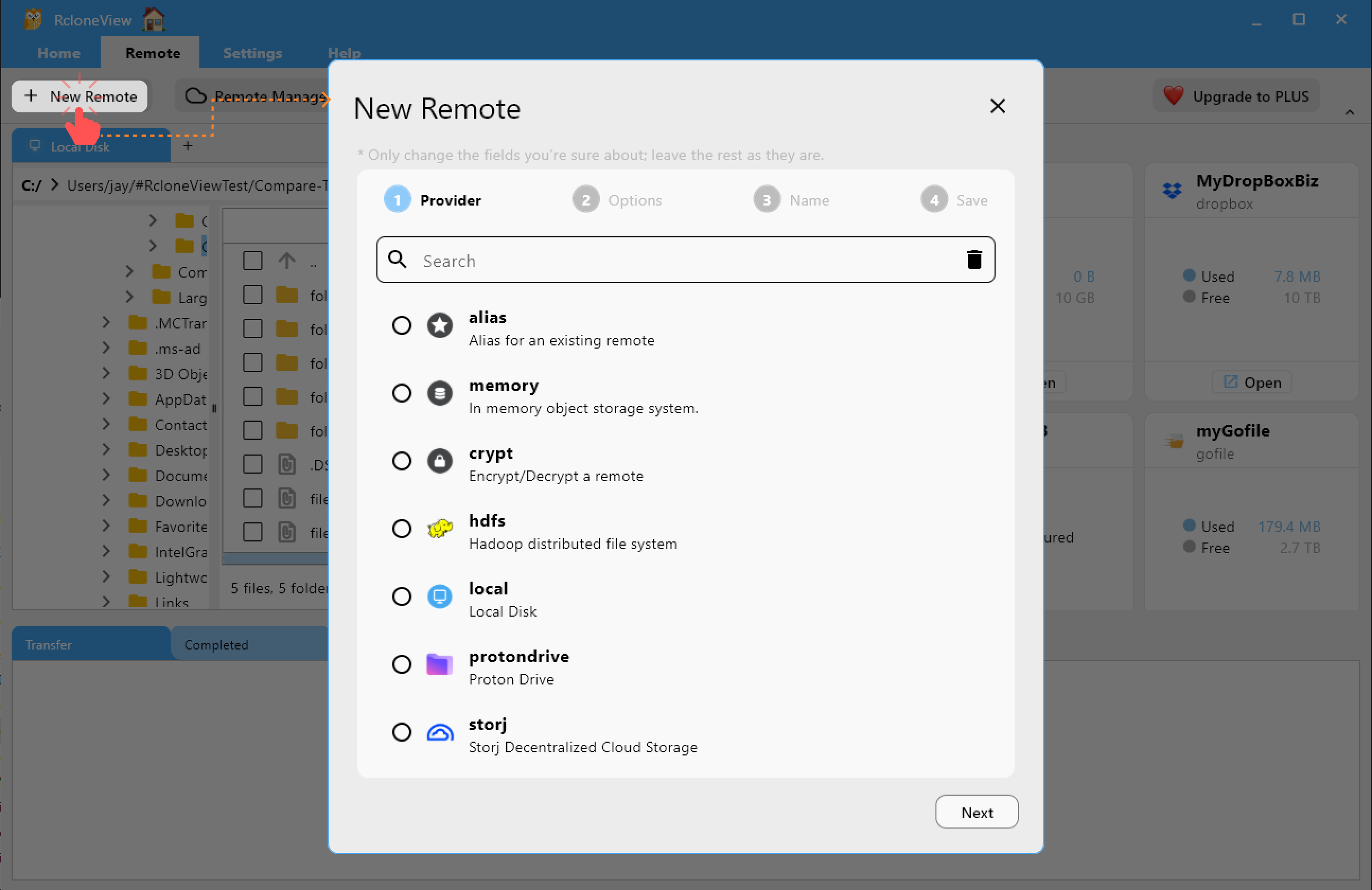 create remote top remote menu