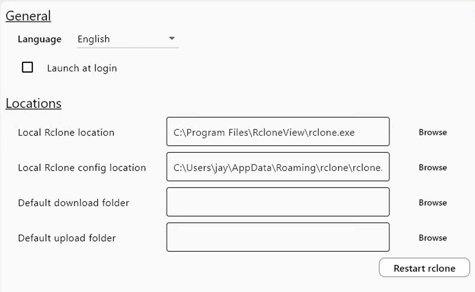 general settings