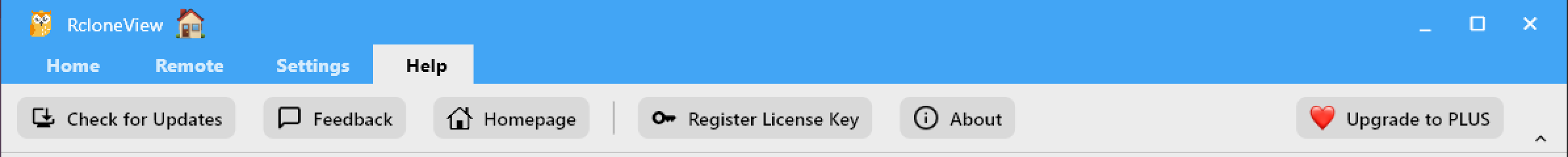help menu toolbar