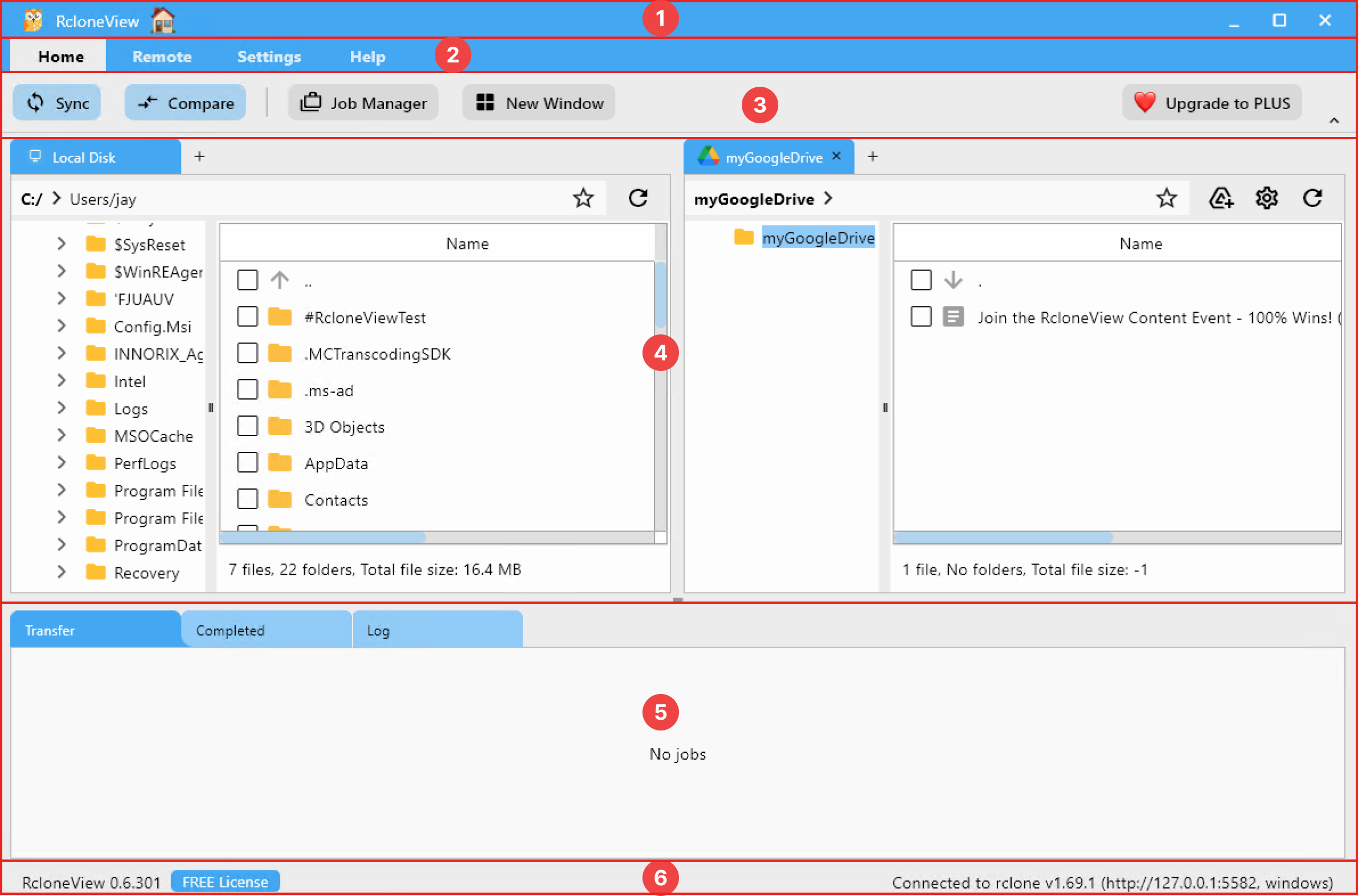 rcloneview user interface