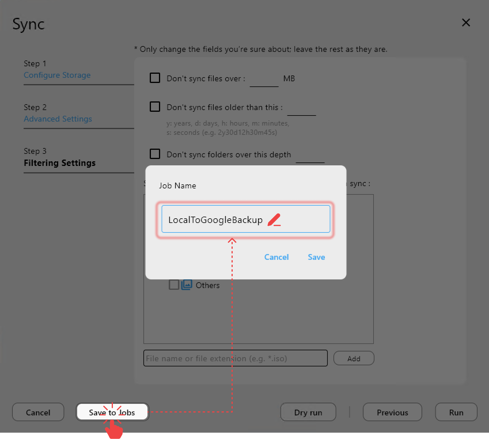 save sync to jobs