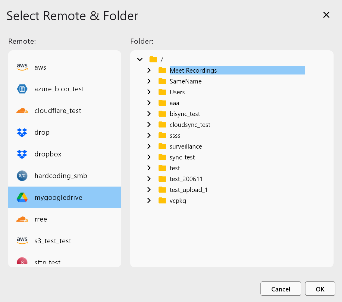 combine select folder first