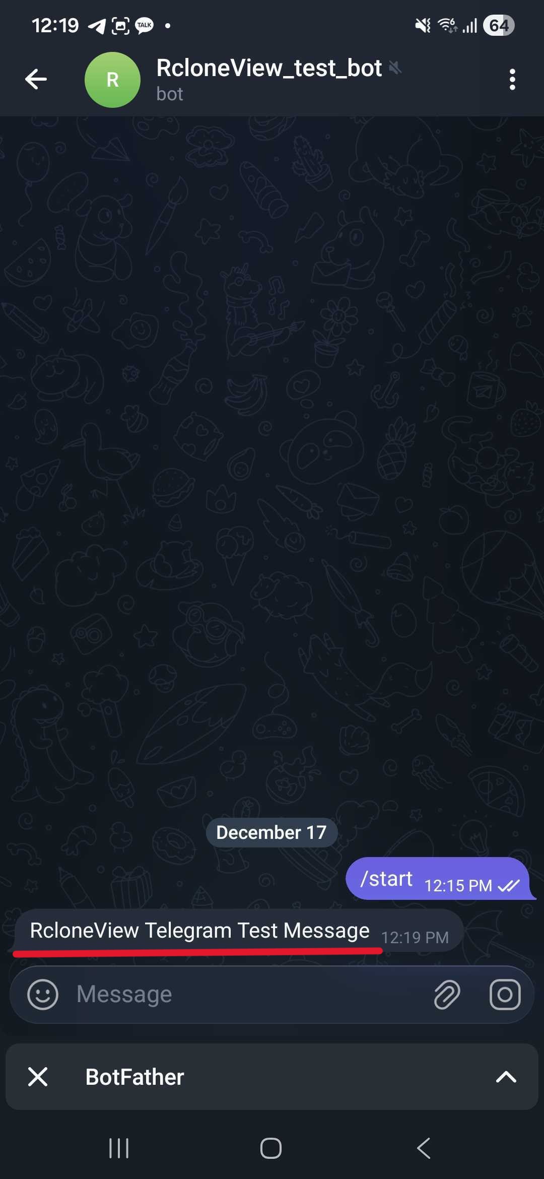 telegram test message